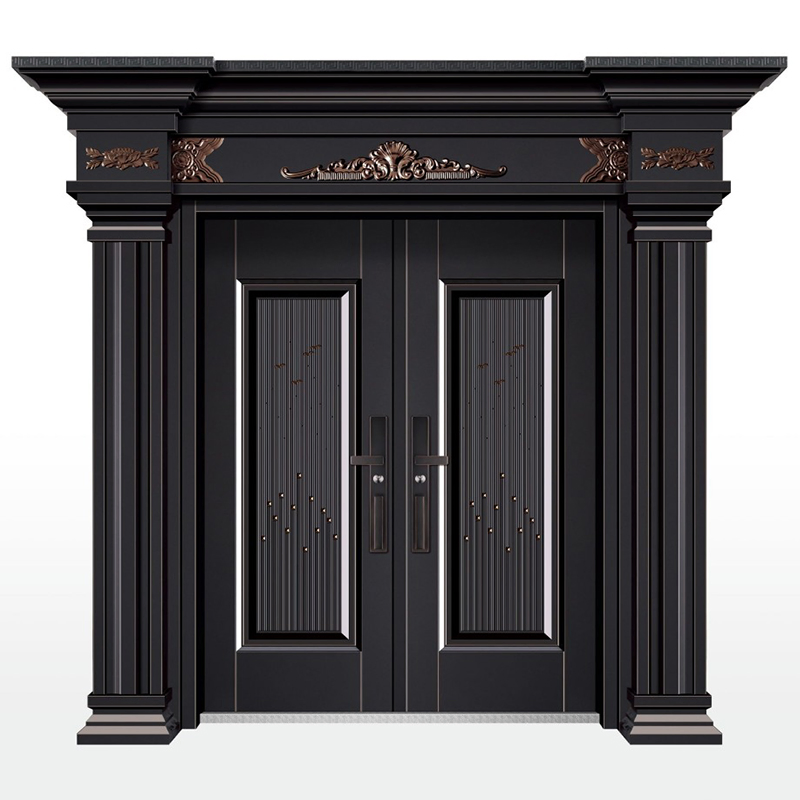 Modern House Exterior Door Metal Entry Copper Main Front Security Steel Door