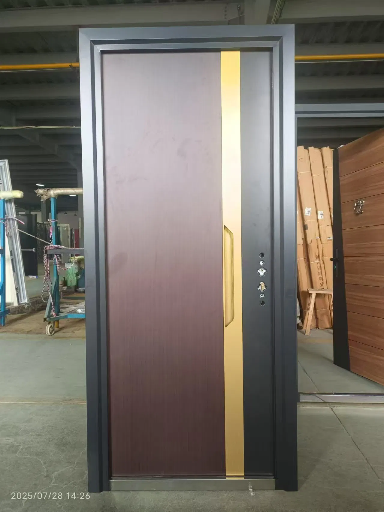 Supplier Cast Copper Steel Door Metal Front Door Design Exterior Safety Galvanized Steel Modern Front Entry Steel Door