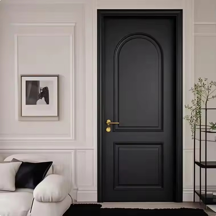 China Melamine Composite Wood Grain Interior Flush Doors Solid Wooden Flat Door