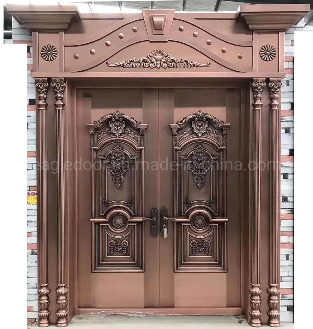 Asia Villa Glass Copper Bronze Entry Doors Dust-Proof Mosquito Nets Screen Doors