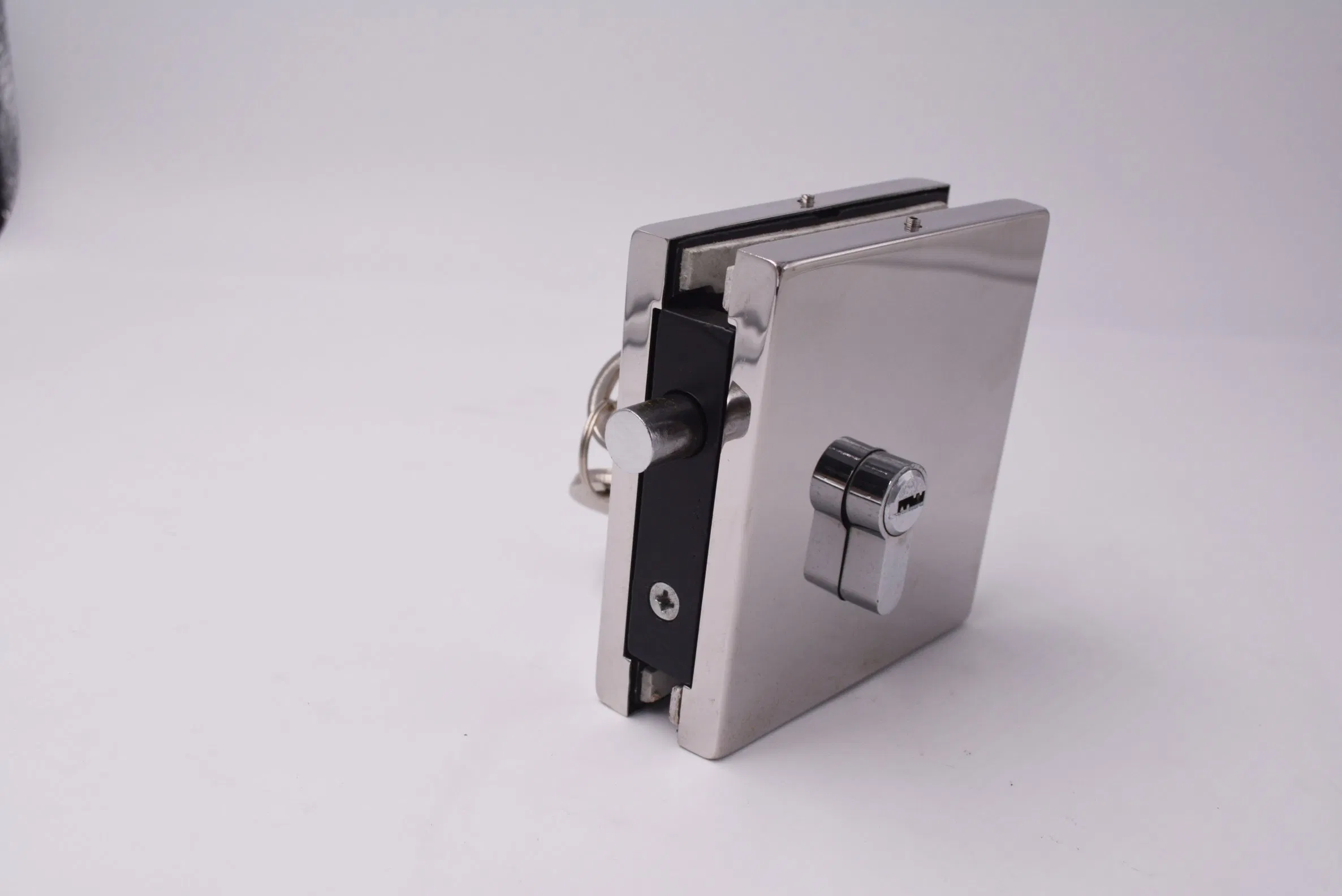 Keyi Metal V-522b Stainless Steel 304 Frameless Glass Door Patch Fitting Square Glass Lock