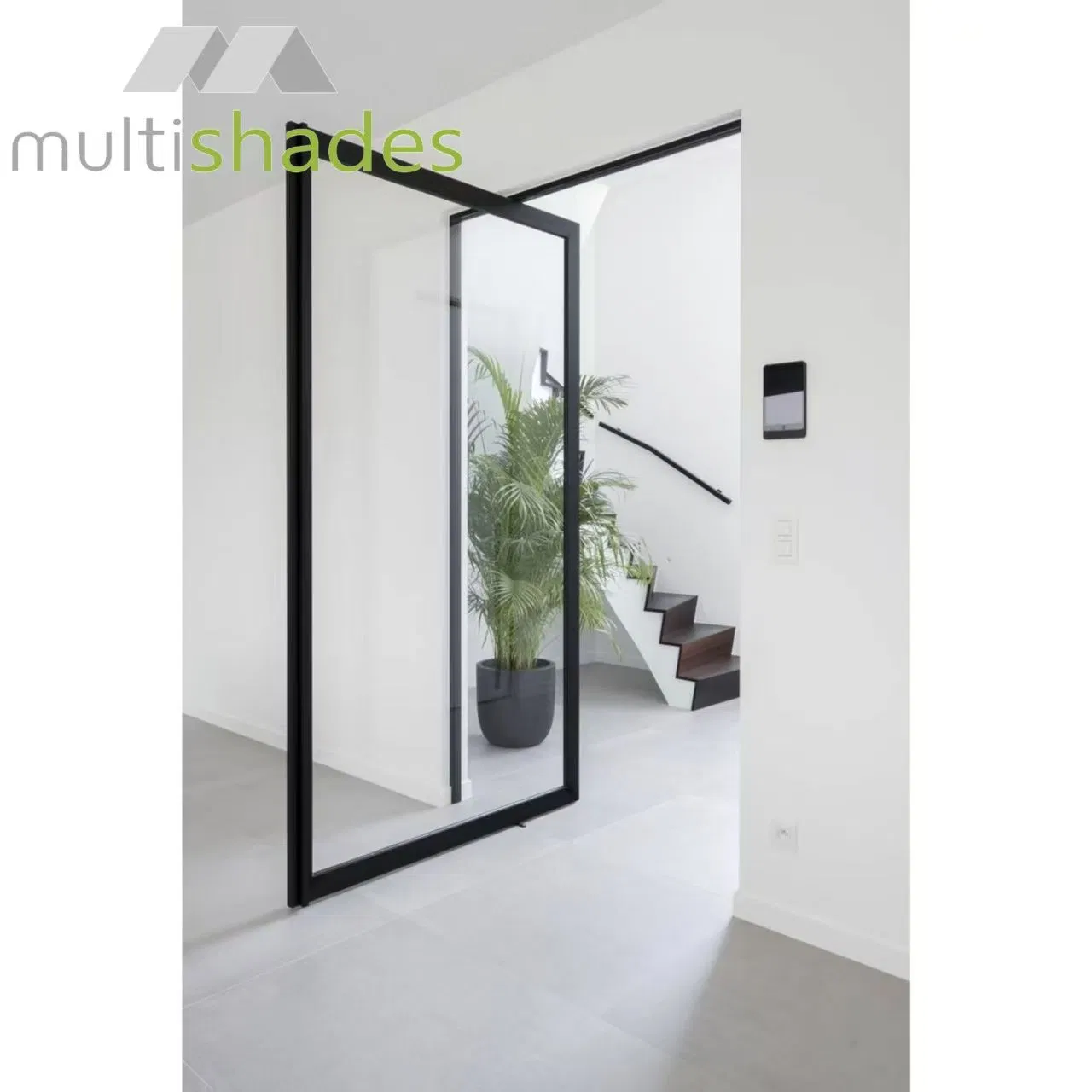 Multishades Premium Modern Waterproof Interior Security Swing Entry Aluminium Double Glass Pivot Door