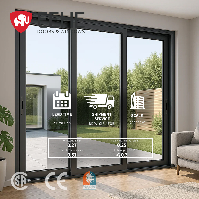 Eehe Modern Residential Automatic Sliding Door with Fast French Laminated Glass