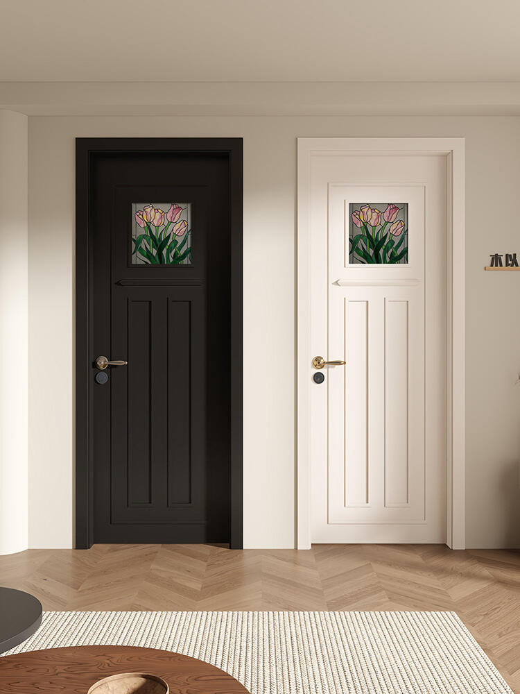 Modern Classical Line Dark Steel Wood Composite Interior Entry Soundproof Door Studio Acoustic Doorpainting Door