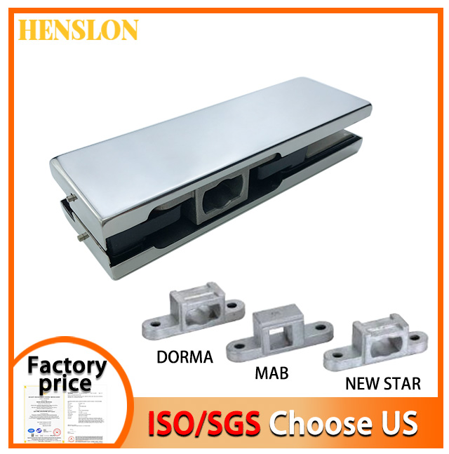 Office Stainless Steel Frameless Tempered Glass Door Pivot Patch Fitting Hydraulic Clamp