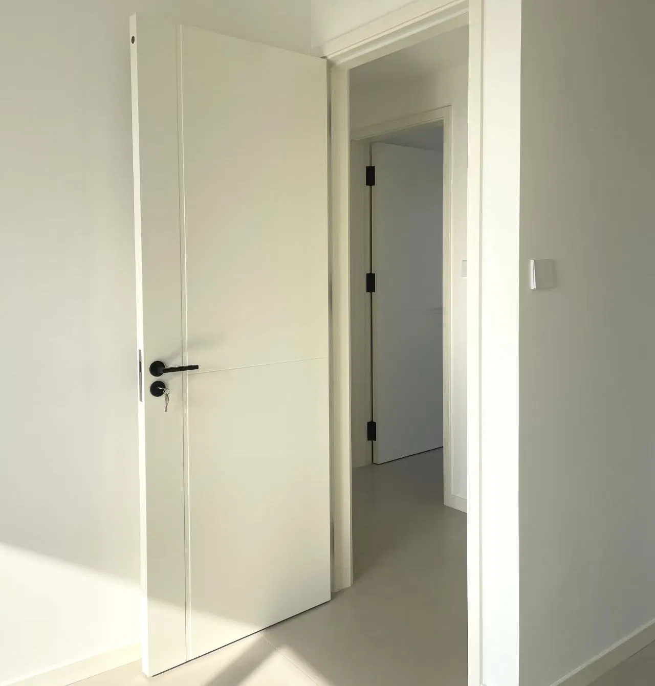 Interior Melamine Wood Veneer Flush Wooden Lacquer Solid Door