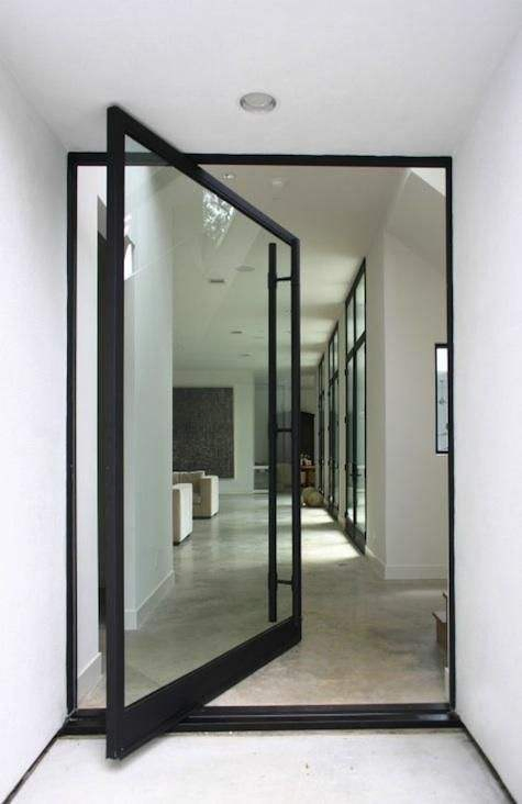Multishades Premium Modern Waterproof Interior Security Swing Entry Aluminium Double Glass Pivot Door