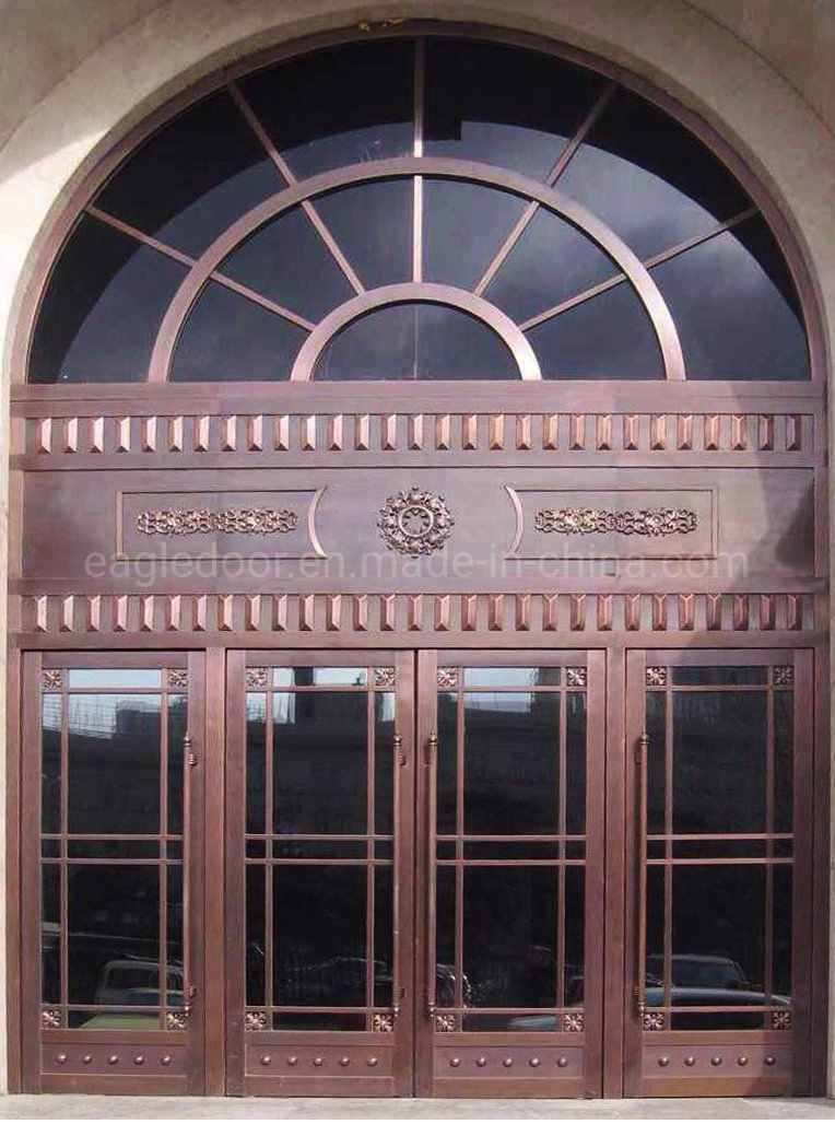 EU Bank Exterior Position Copper Entry Doors Main Entrance House Door Design