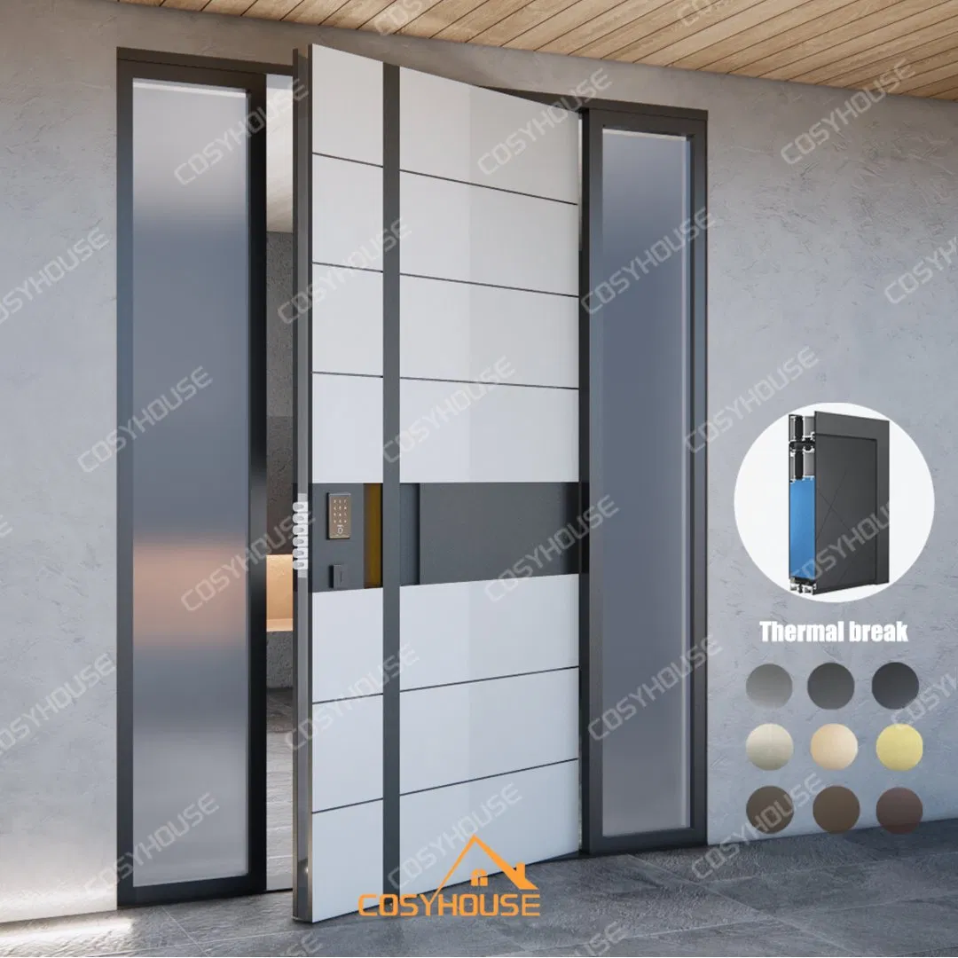 Luxury Copper-Clad Villa Entry Door with Side Windows – Antique Finish Exterior Main Entrance Door for Residential Homes