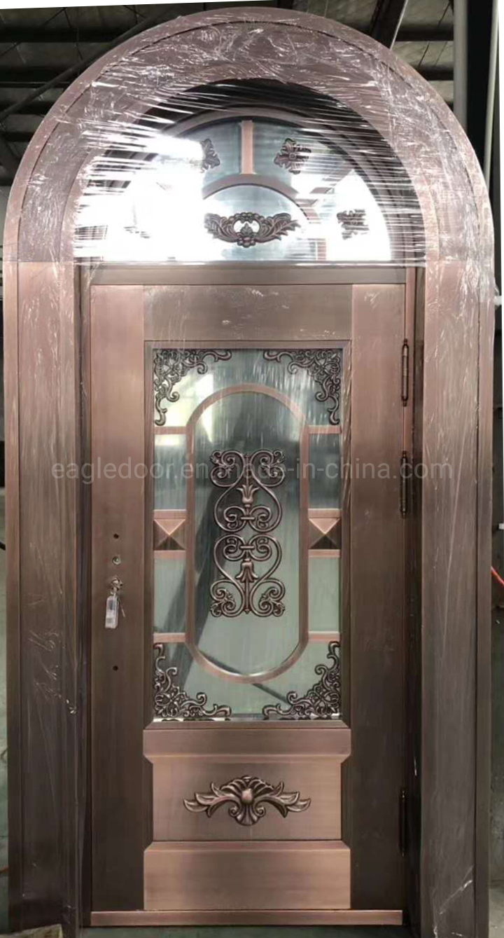 Asia Villa Glass Copper Bronze Entry Doors Dust-Proof Mosquito Nets Screen Doors