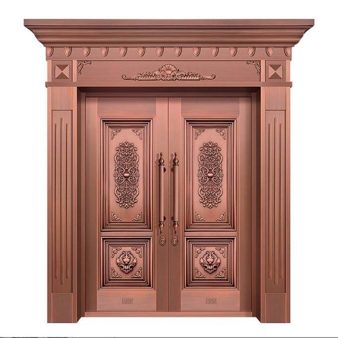Best Price Modern Style Stainless Black Metal Steel Front Entry Door Villa Excellent Exterior Security Anti-Theft Copper Door