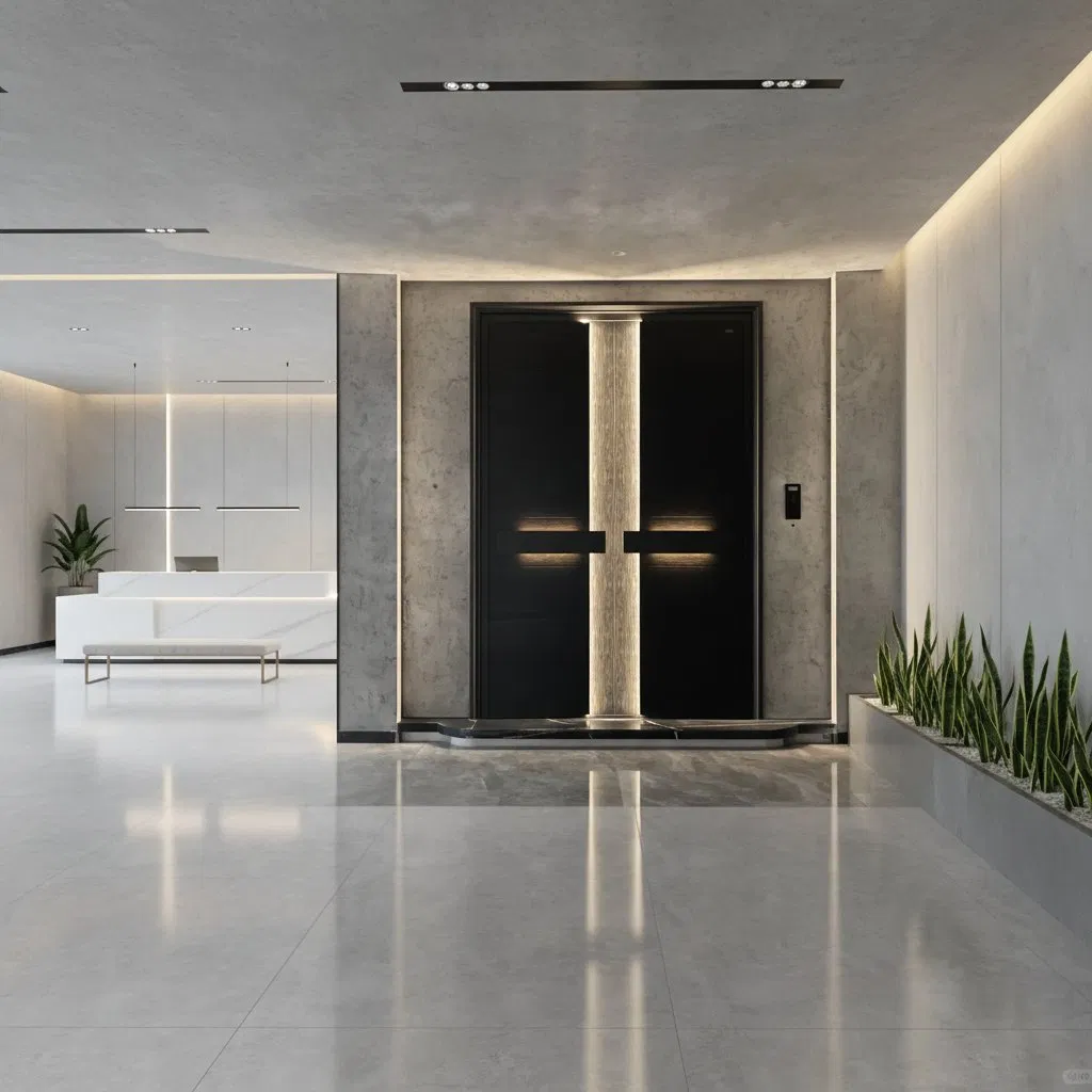 High-End Villa All Cast Aluminum Carved Entry Door High Security Class Explosion-Proof with Lights Cast Aluminum Entry Door