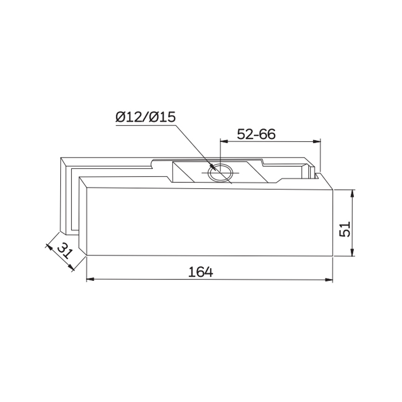 Frameless Glass Door Control Hardware 304ss Upper Patch Fitting