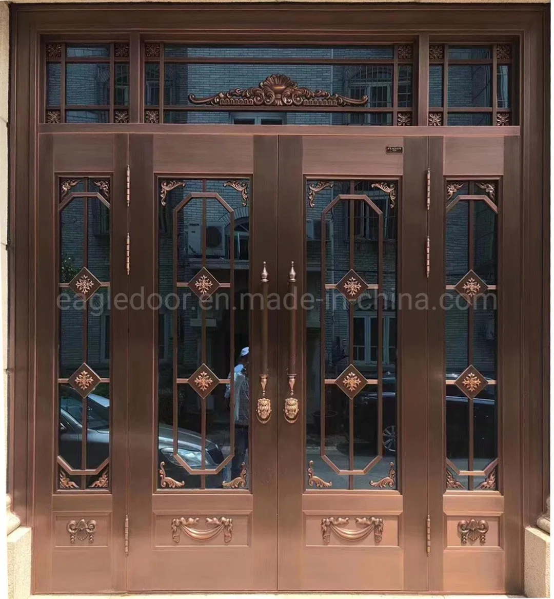 Swing Open Style and Exterior Position Copper Entry Doors Main Entrance House Door Design