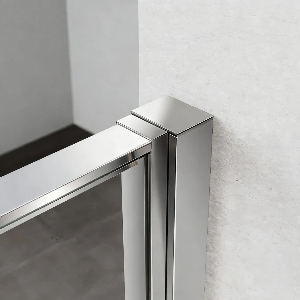 6mm 8mm Tempered Glass Straight Shower Room Chrome Aluminum Frame Single Pivot Shower Door
