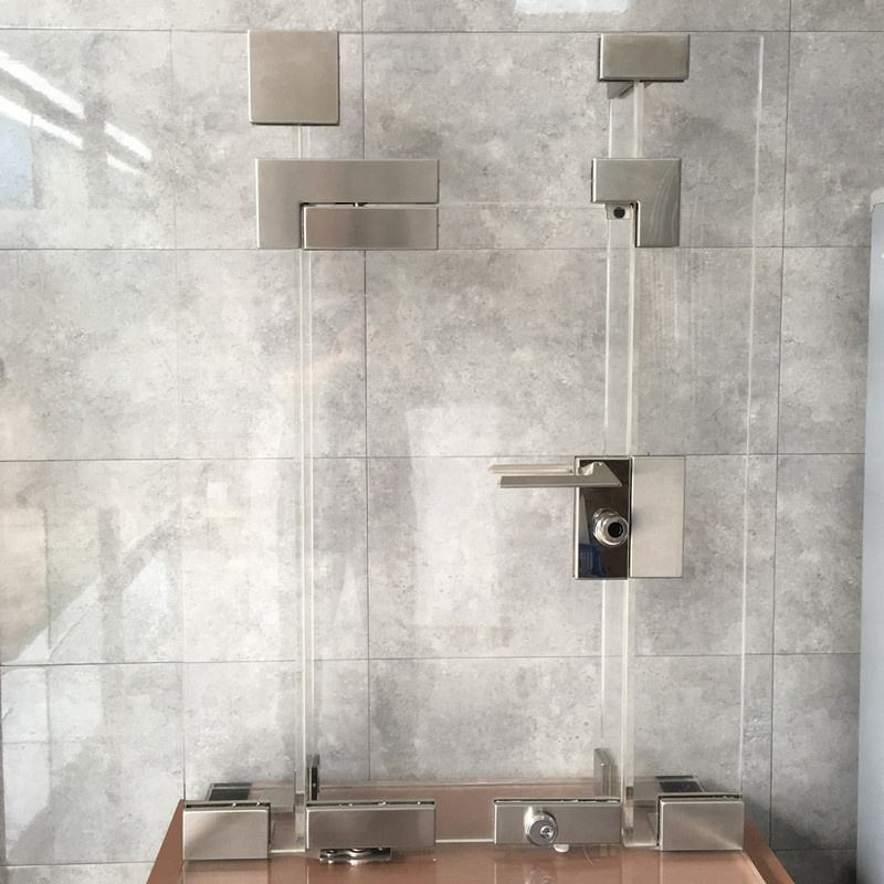 Heavy Duty Stainless Steel Frameless Door Square Sidelite Connector Glass Patch Fitting