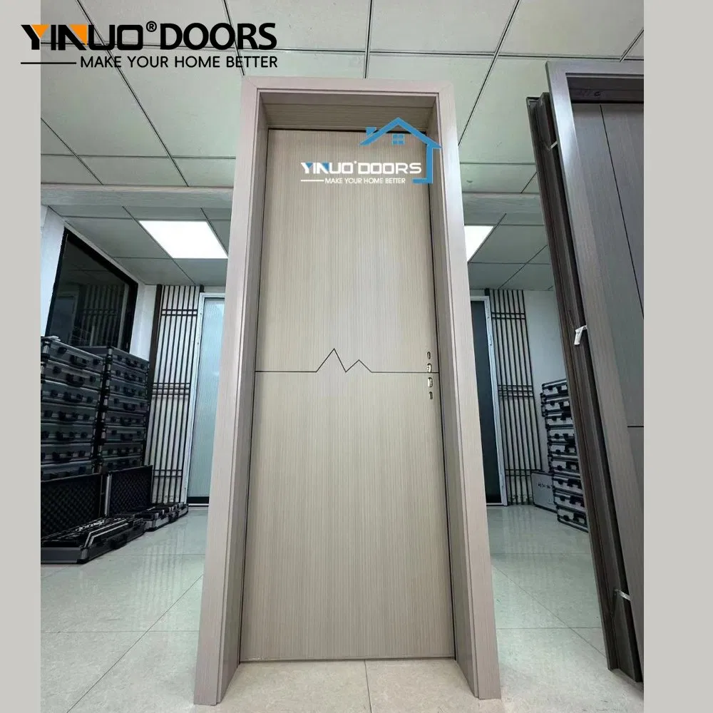 Minimalist Design Aluminum Alloy Wood Door Interior Wooden Door with Melamine Surface Easy Clean