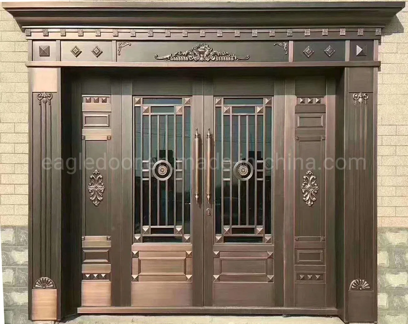 Africa Swing Open Style and Exterior Position Copper Entry Doors Main Entrance House Door Design
