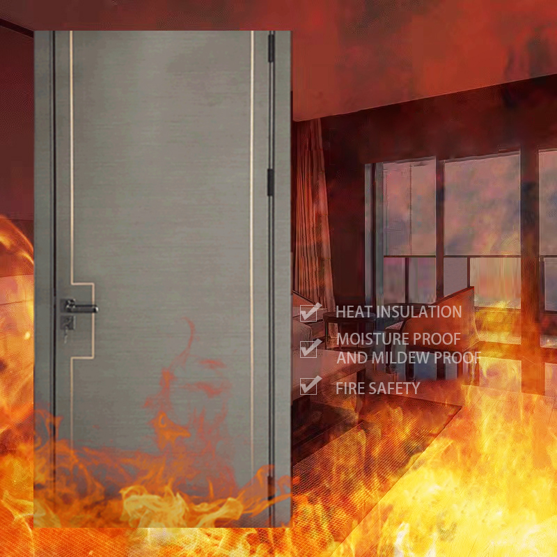 Hotel Apartment Interior Fireproof Fire Resistance Soundproof Fire Retardant MDF PVC Composite Laminated Melamine Solid Timber Fire Classroom Doors