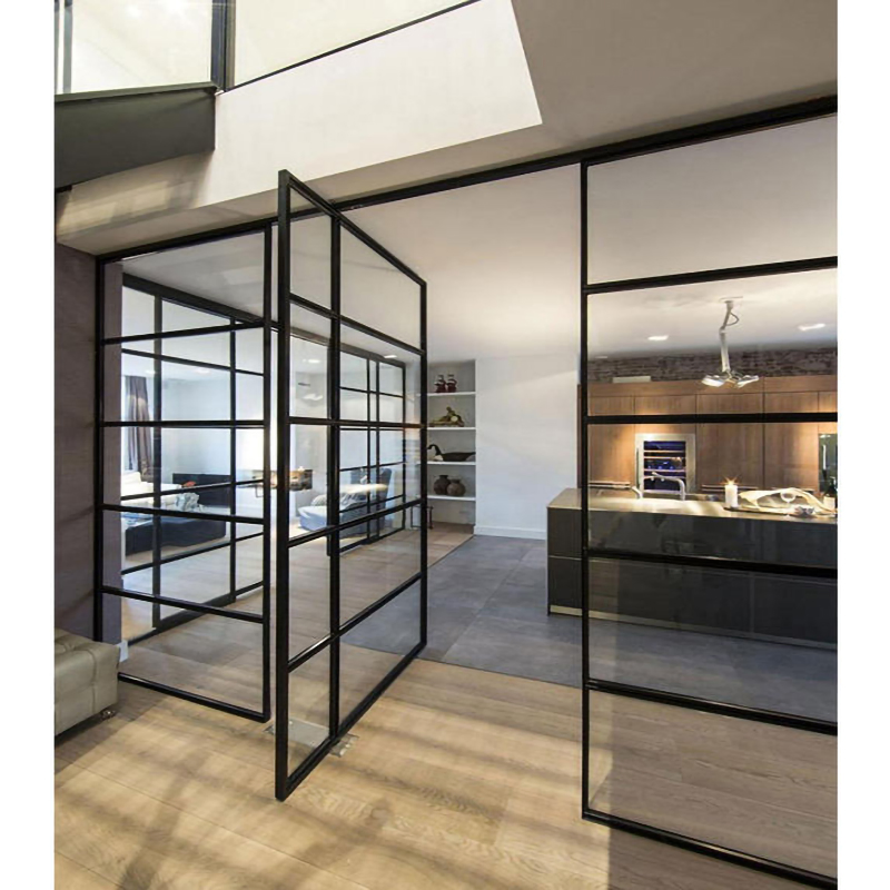 Custom Exterior Entrance Double Glass Aluminum Pivot Door Exterior Swing Entrance Doors