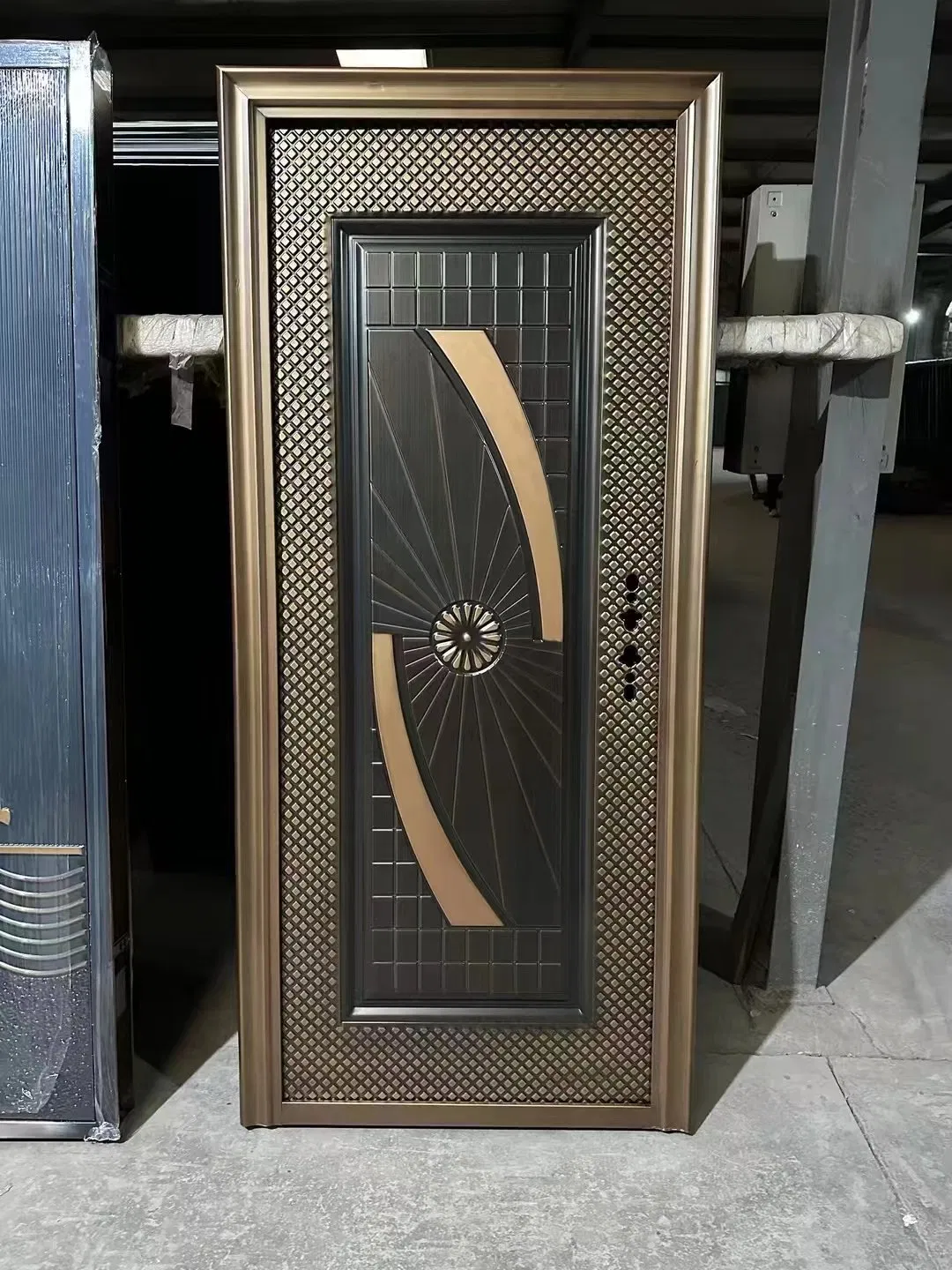 High Quality Copper Imitation External Steel Security Doors for House Exterior Metal Front Entry Door