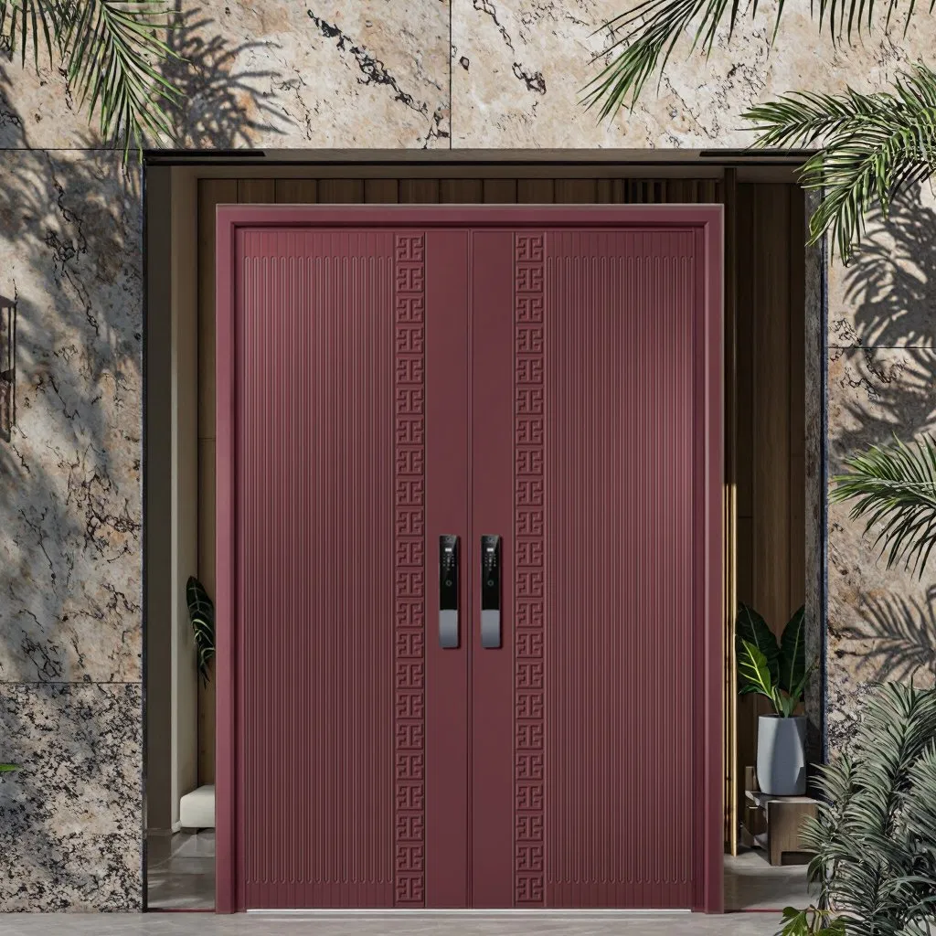 Modern Cast Aluminum Explosion-Proof Door Waterproof Stainless Steel Commercial Apartment Exterior Hotel Villa Hall Applications