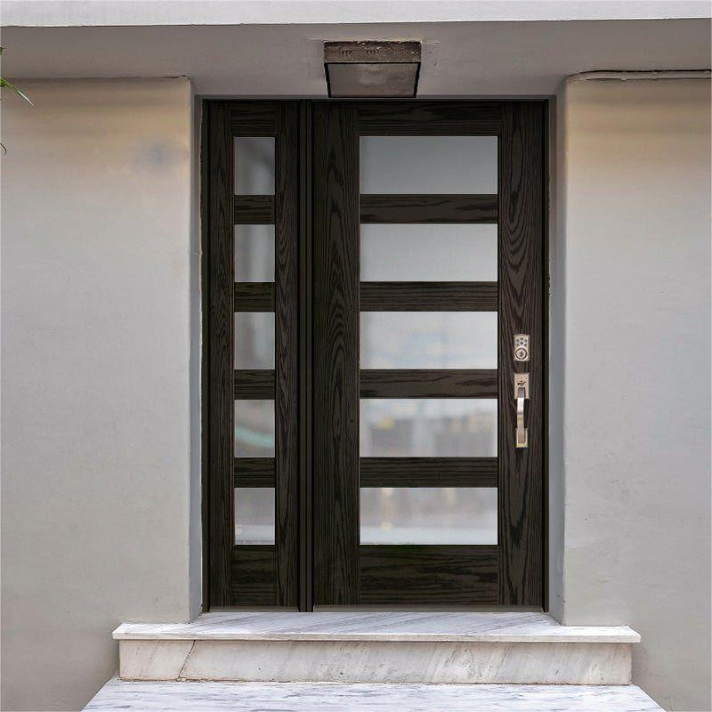 Modern Residential Frameless Glass Aluminium Front Entry Pivot Smart Lock Security Entrance Doors for Sale