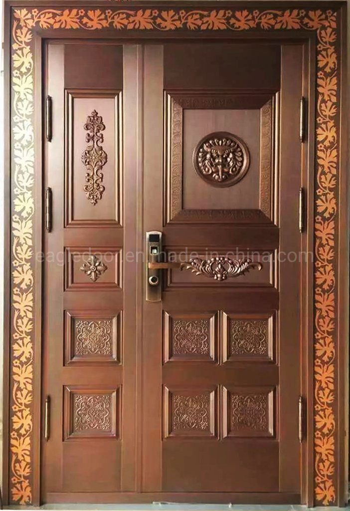 EU Bank Exterior Position Copper Entry Doors Main Entrance House Door Design