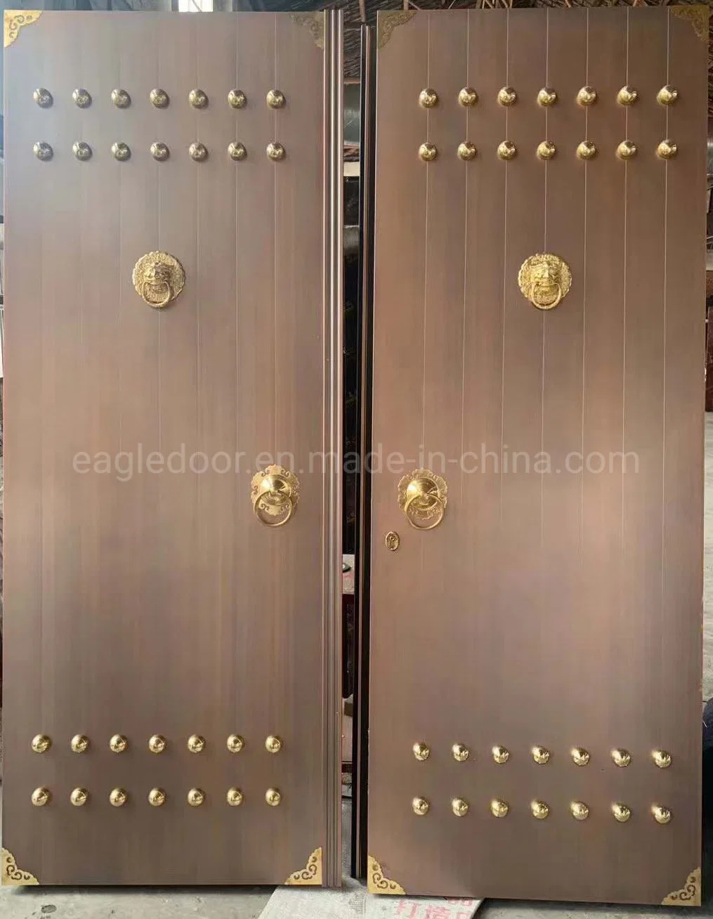 Africa Swing Open Style and Exterior Position Copper Entry Doors Main Entrance House Door Design