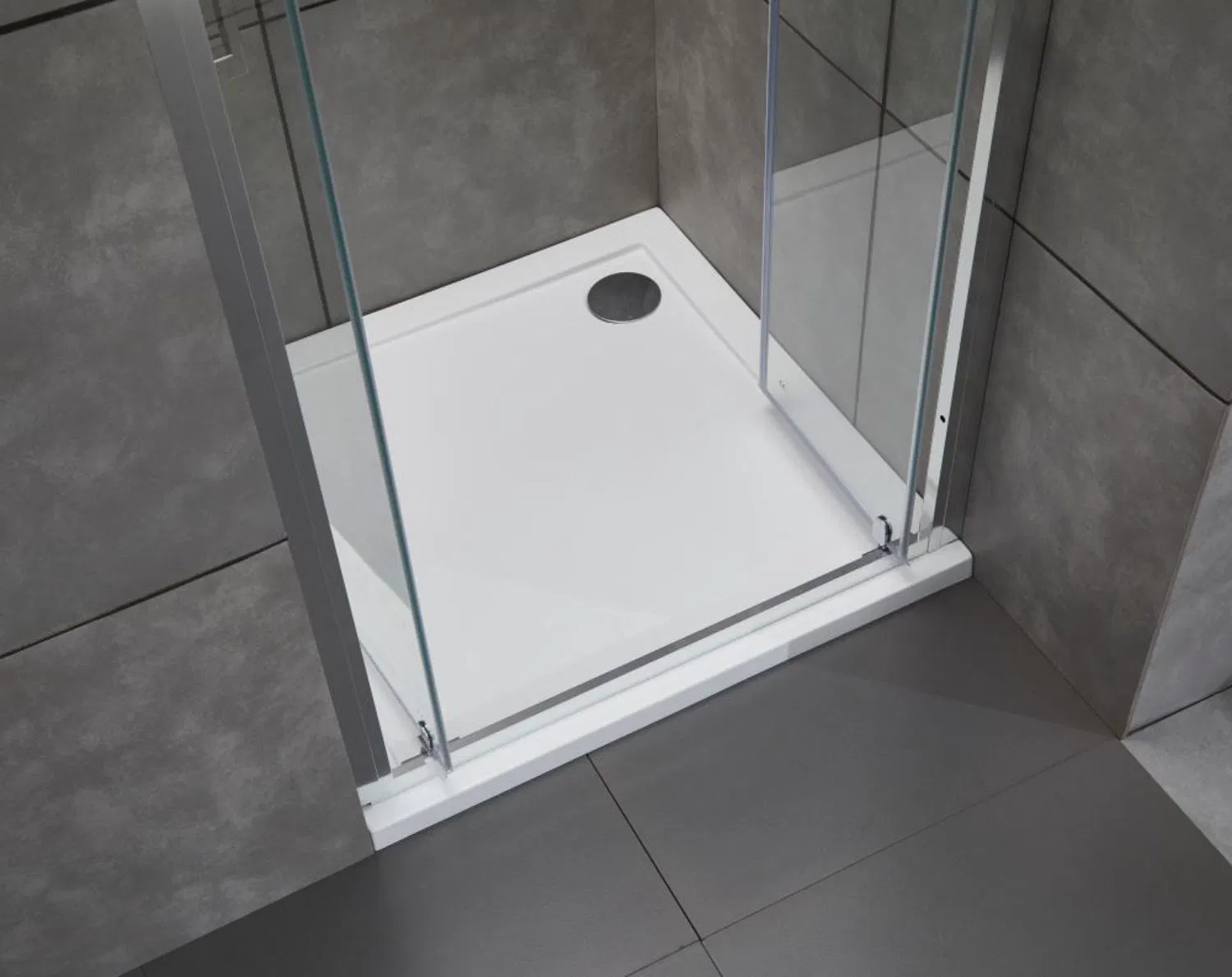 Aluminum Profile Pivot Double Open Glass Shower Door