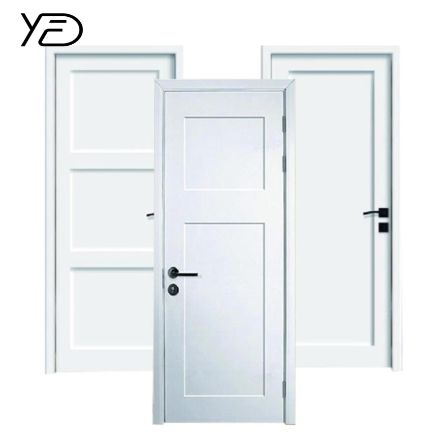 Warm Oak Color PVC MDF Laminated Interior Non-Painted Flush Semi-Solid Wooden Door