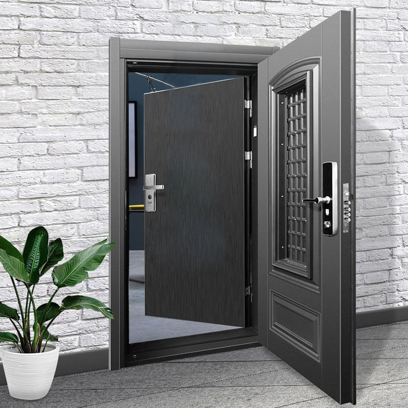 Burglarproof Steel Safety Entry Residential Exterior Steel Front Door