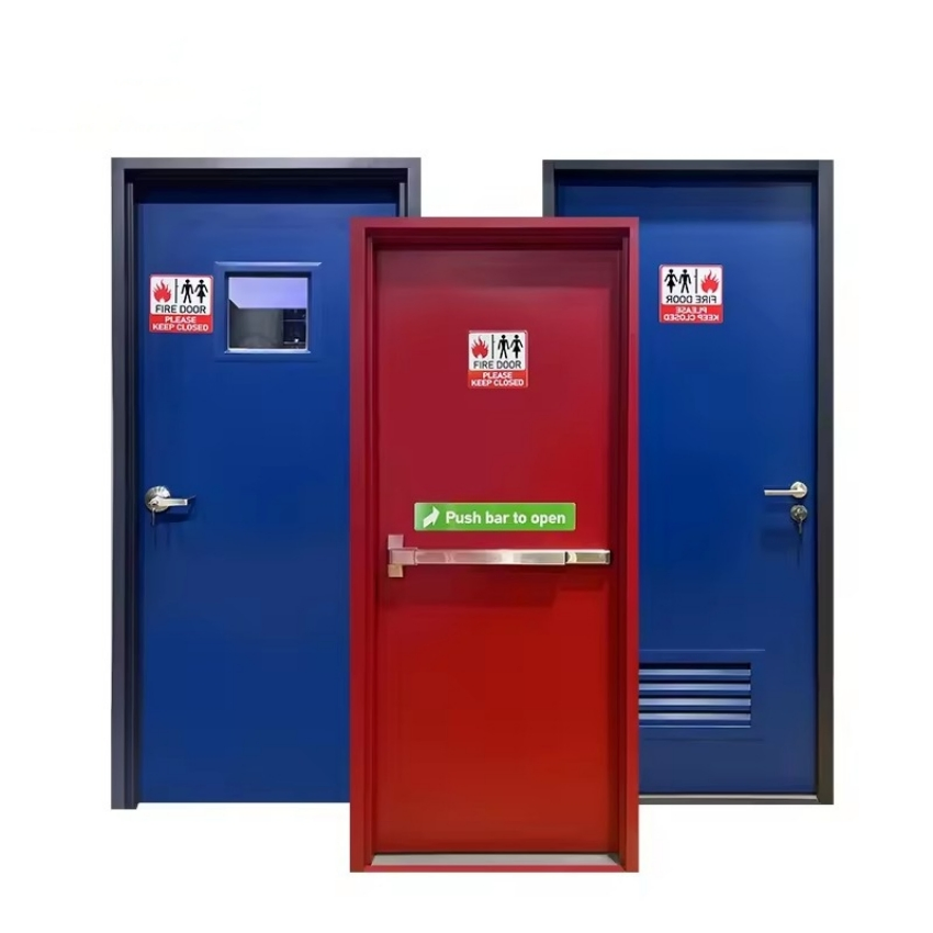 Foshan Emergency Exit Fireproof Metal Door Steel Fire Rated Escape Doors for Hotel, School, Hospital, Apartment