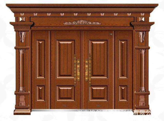 Customizable Size Luxury Residential Entrance Front Entry Door Copper Stainless Steel Anti-Theft Customizable Size Villas Door Copper Door