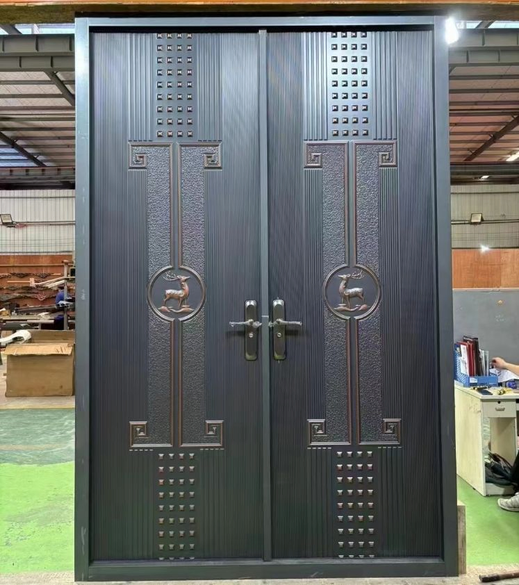 Hot Selling Wall Moted Stainless Steel Entry Doors Hinge Factory's Main Entrance Copper Front Door Anti-Theft Exterior Villas