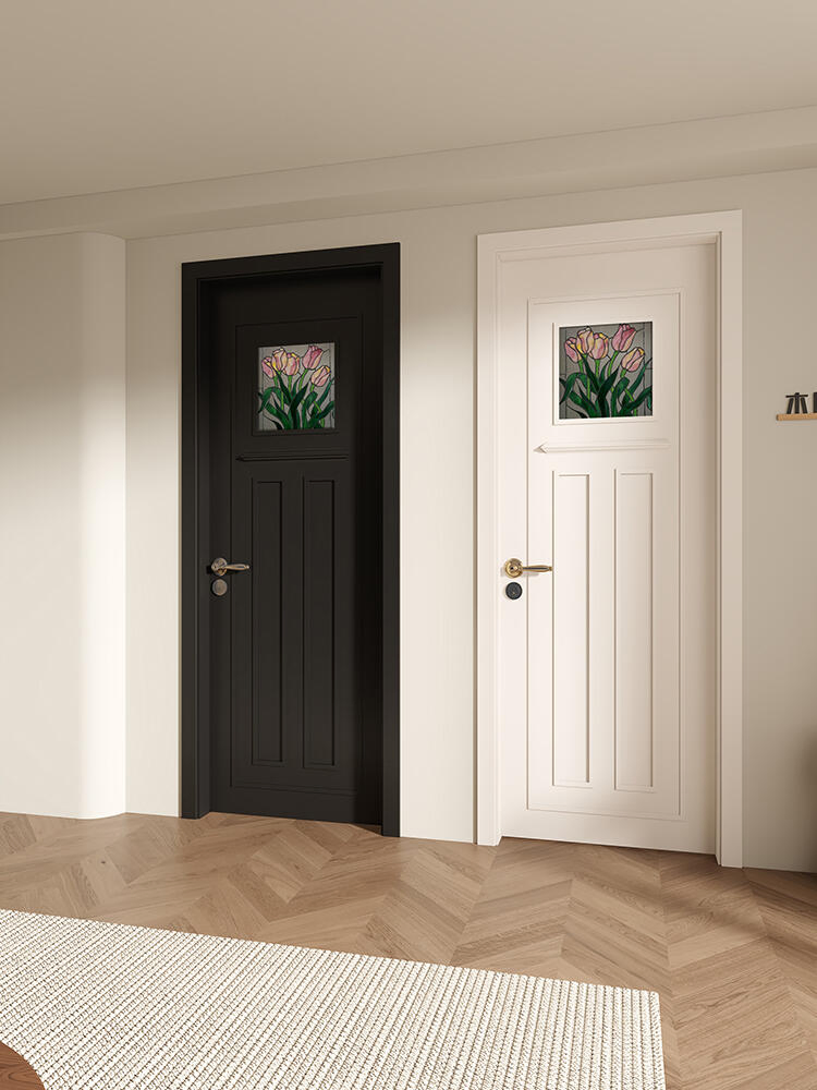 Modern Classical Line Dark Steel Wood Composite Interior Entry Soundproof Door Studio Acoustic Doorpainting Door