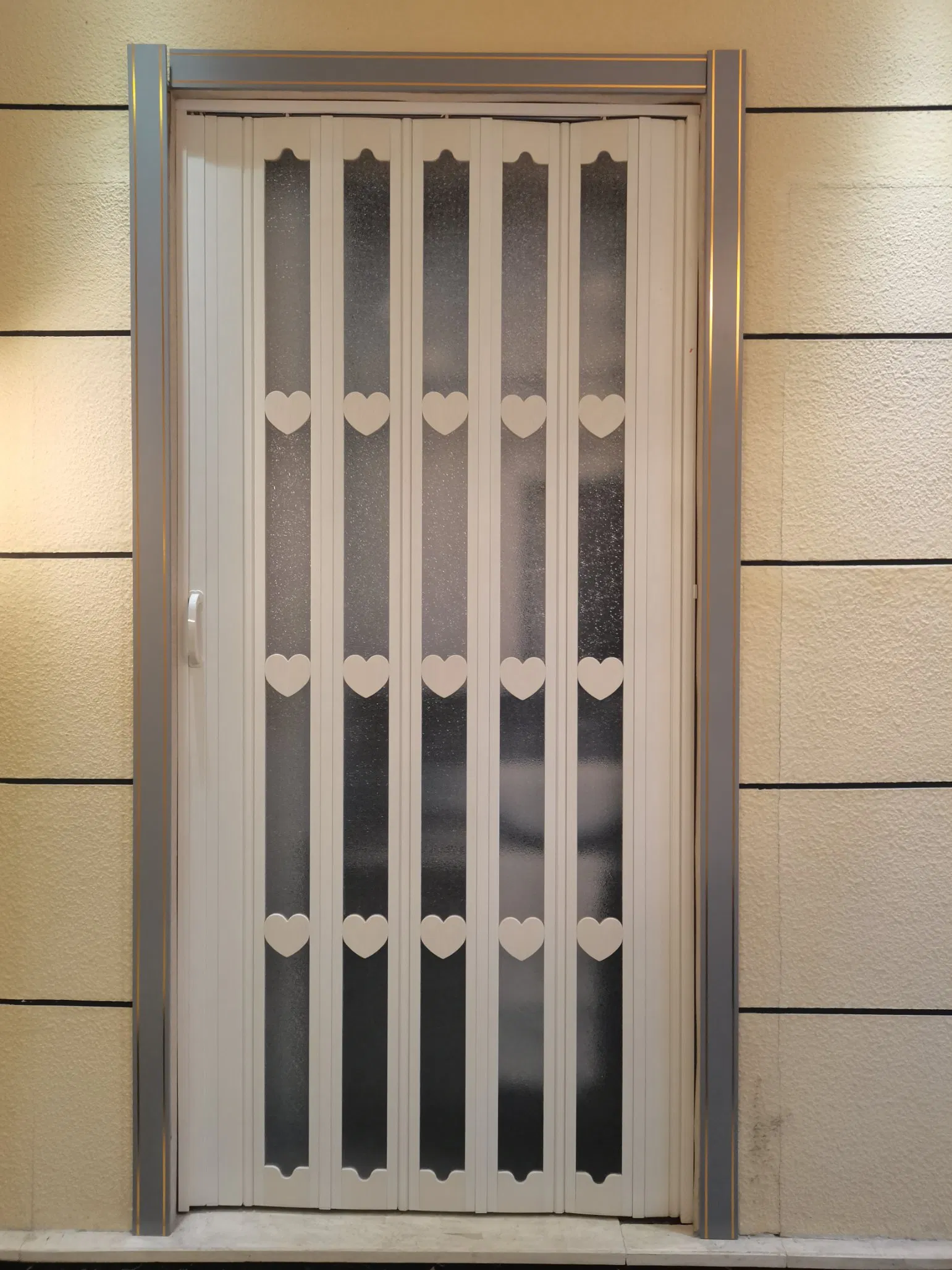 Wholesale Modern PVC Folding Laminated MDF Glass Interior Door