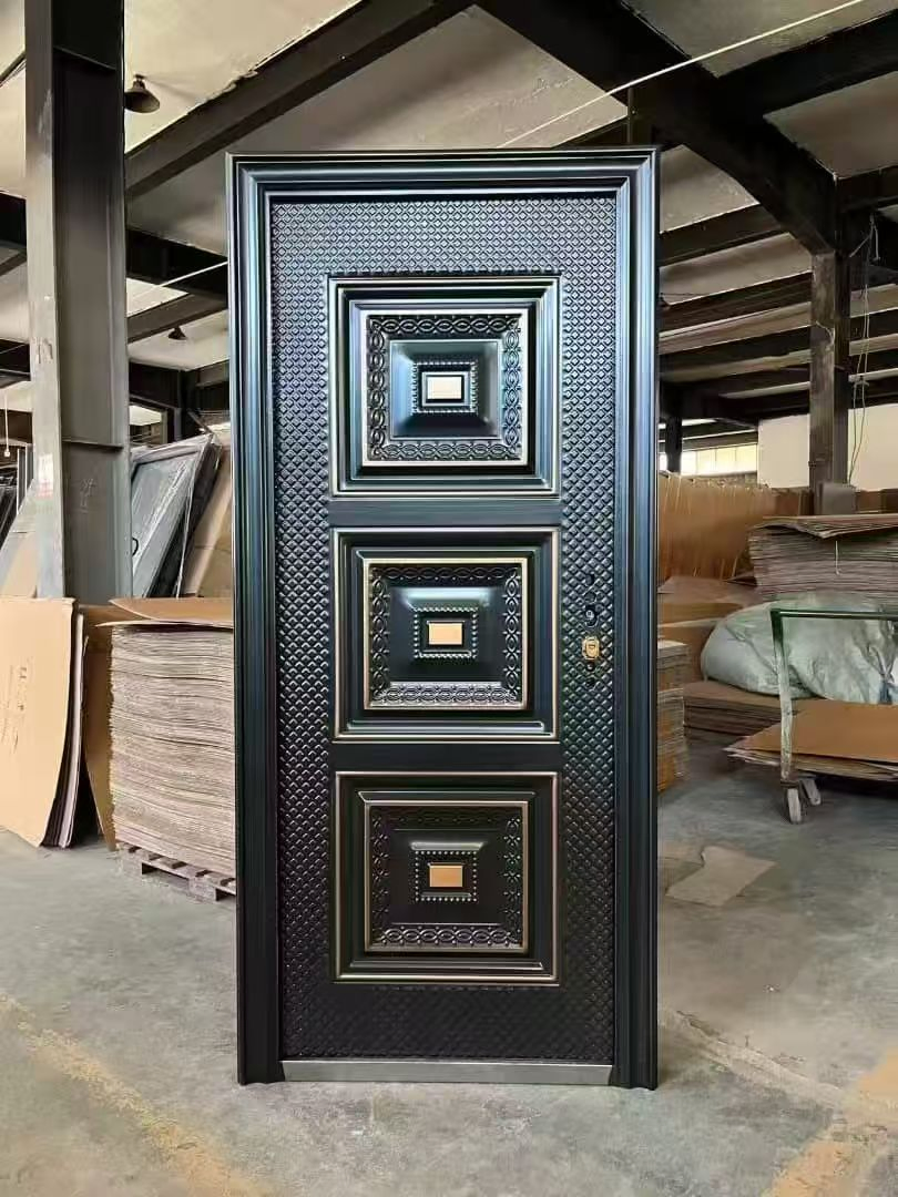 Custom Personal Luxury Style Exterior Doors for Houses with The Frame Security Steel Door Copper Single Entry Door