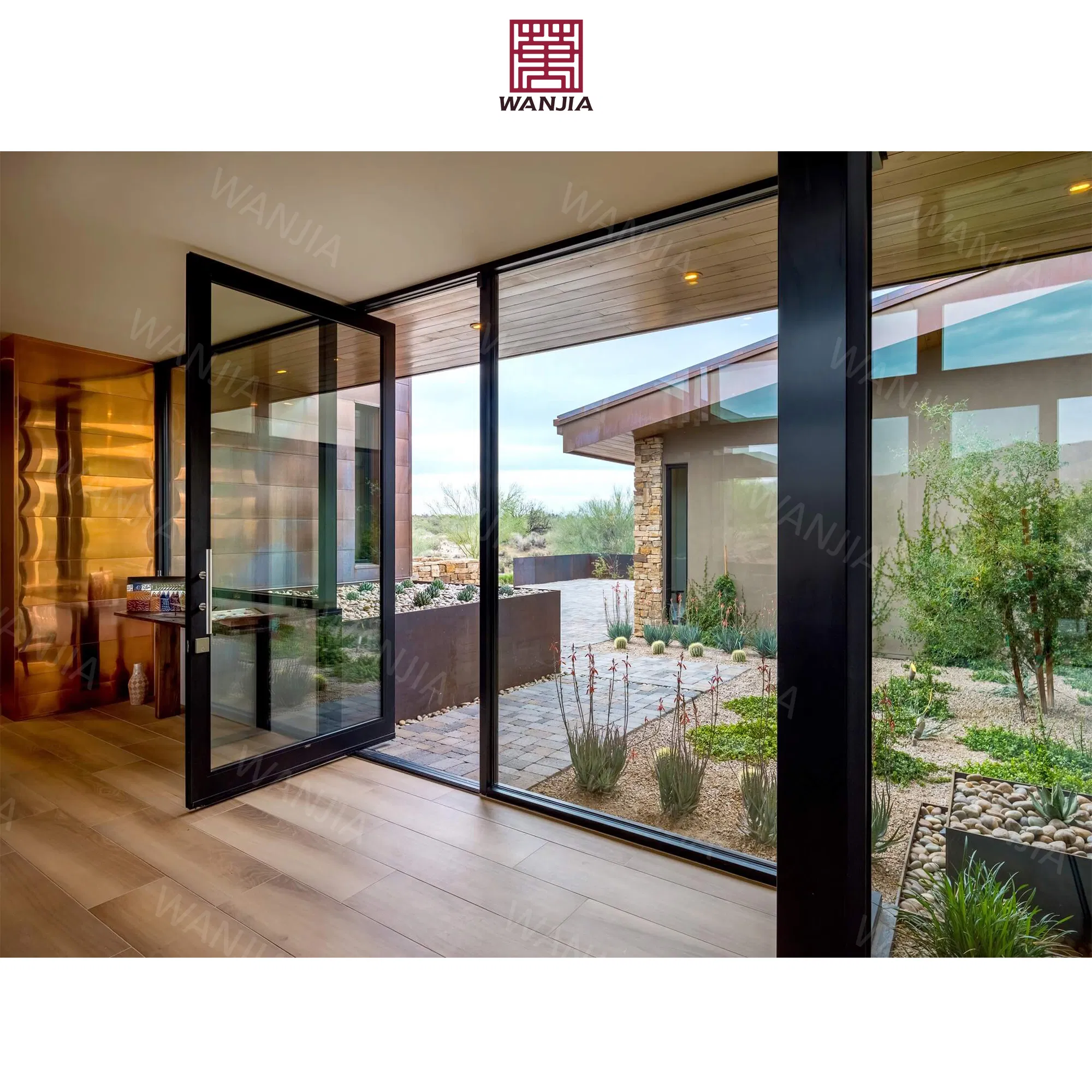 Integrity Supplier Exterior Entrance Pivot Front Door Aluminum Glass Entry Spring Door