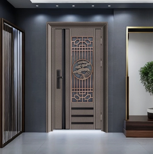 Modern Luxury Design Stainless Steel Door Anti-Theft Security Entrance Villa Front Door Centre Door