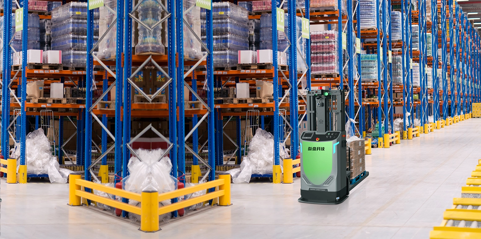 Autonomous forklifts handling materials in a manufacturing factory