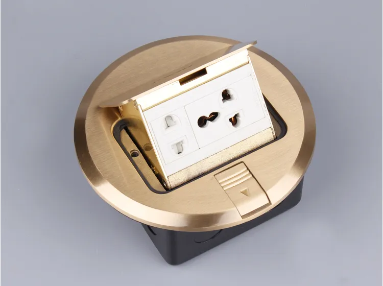 Tomadas elétricas à prova d'água montadas no chão, tomada duplex universal