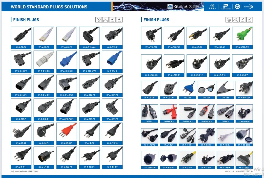 Conectores de Bloqueio IEC 60320 C14 C13 UL VDE IEC 60320 C19 C20