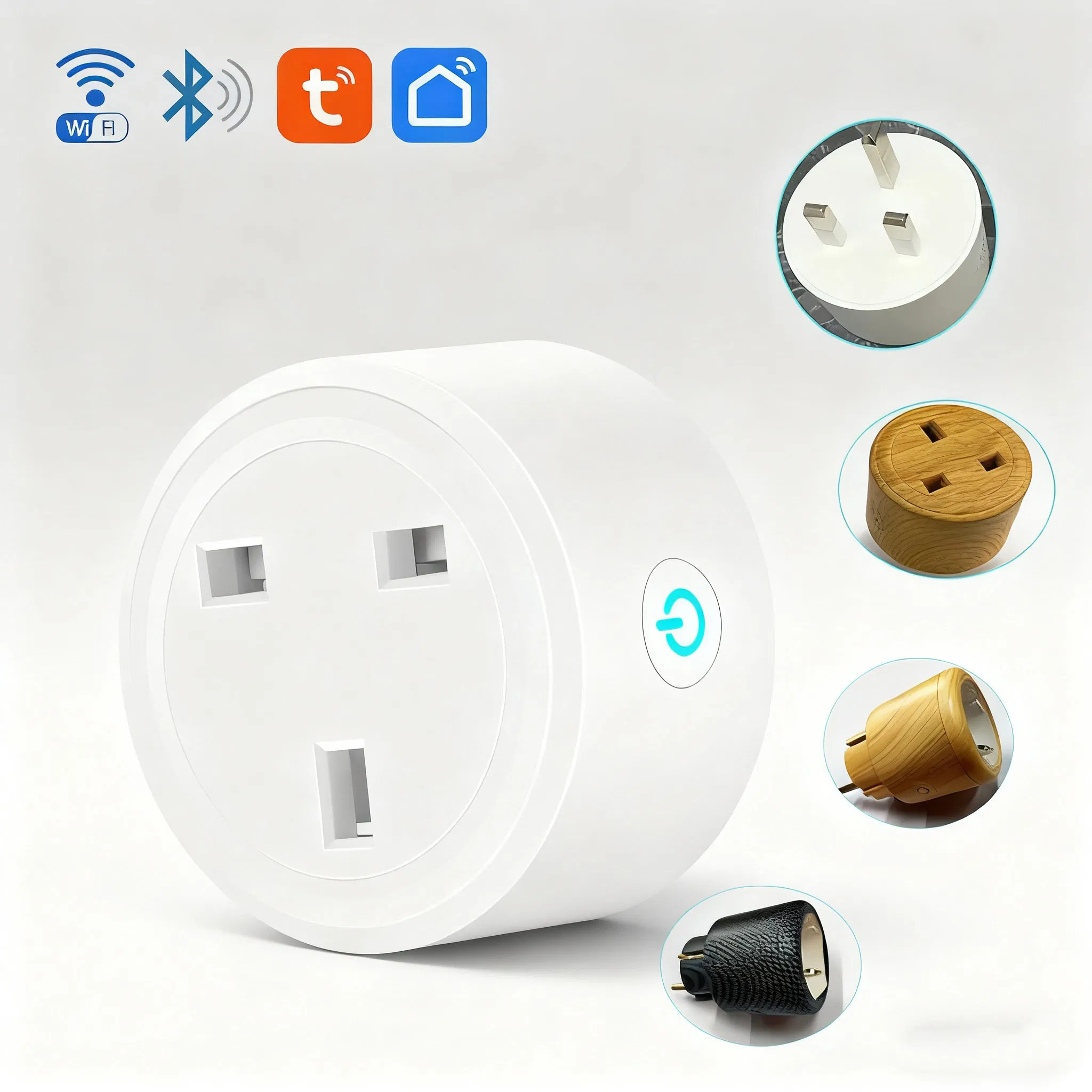 ODM 16A Tomada Inteligente WiFi do Reino Unido Flash Firmware Tasmota Esp8285/Esp32 Automação de Energia com Controle de Voz Alexa Google