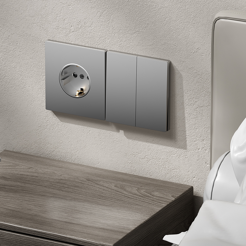 16A European Wall Socket with USB Type-C Charging Ports German Standard Power Outlet for Residential and Hotel