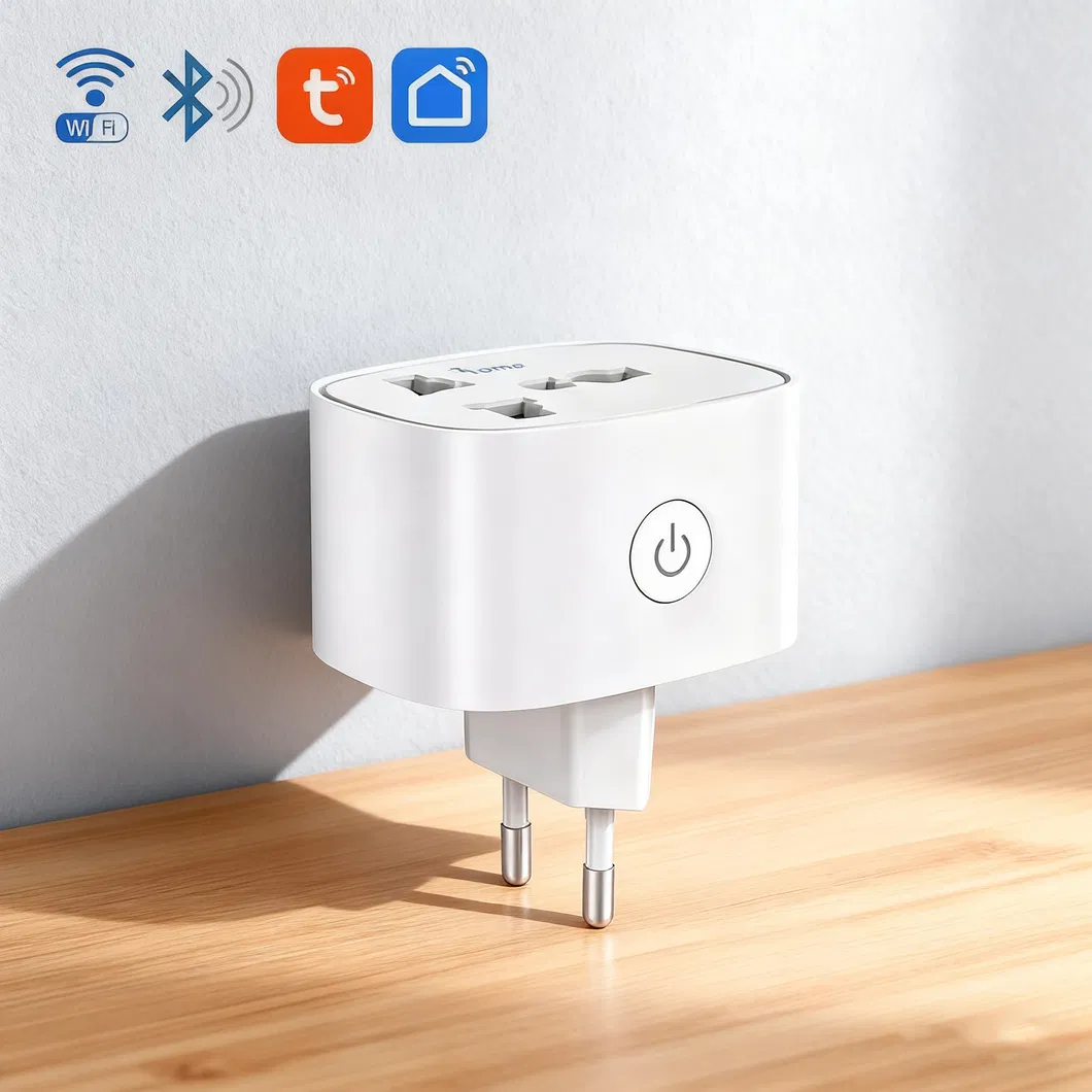 Tomada Inteligente WiFi Zigbee da UE com Monitoramento de Energia, Apresentando Design Invertido, Uso em Toda a Casa