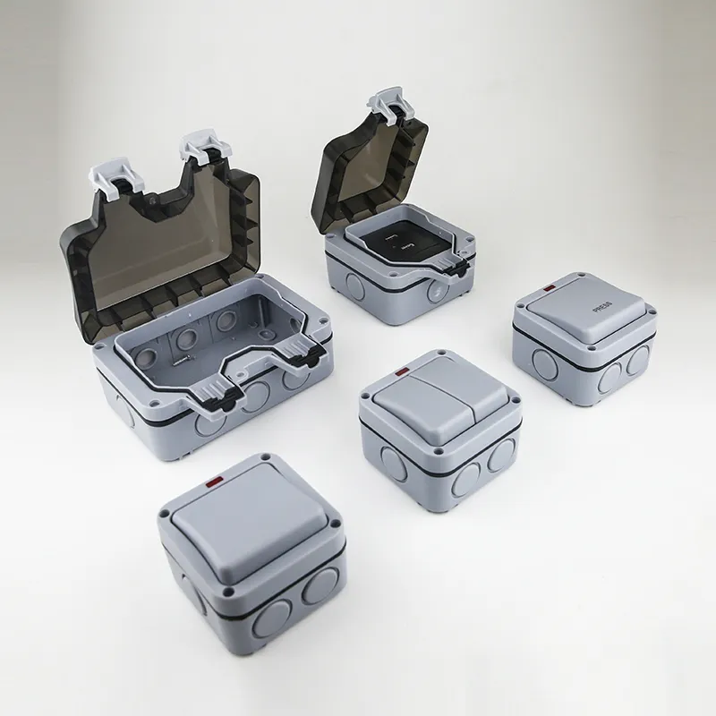 Caixa de Interruptor de Luz de Gang à Prova de Tempo para Exterior e Interior IP66 Capa de Material ABS PC 2 à Prova d'Água e à Prova de Poeira