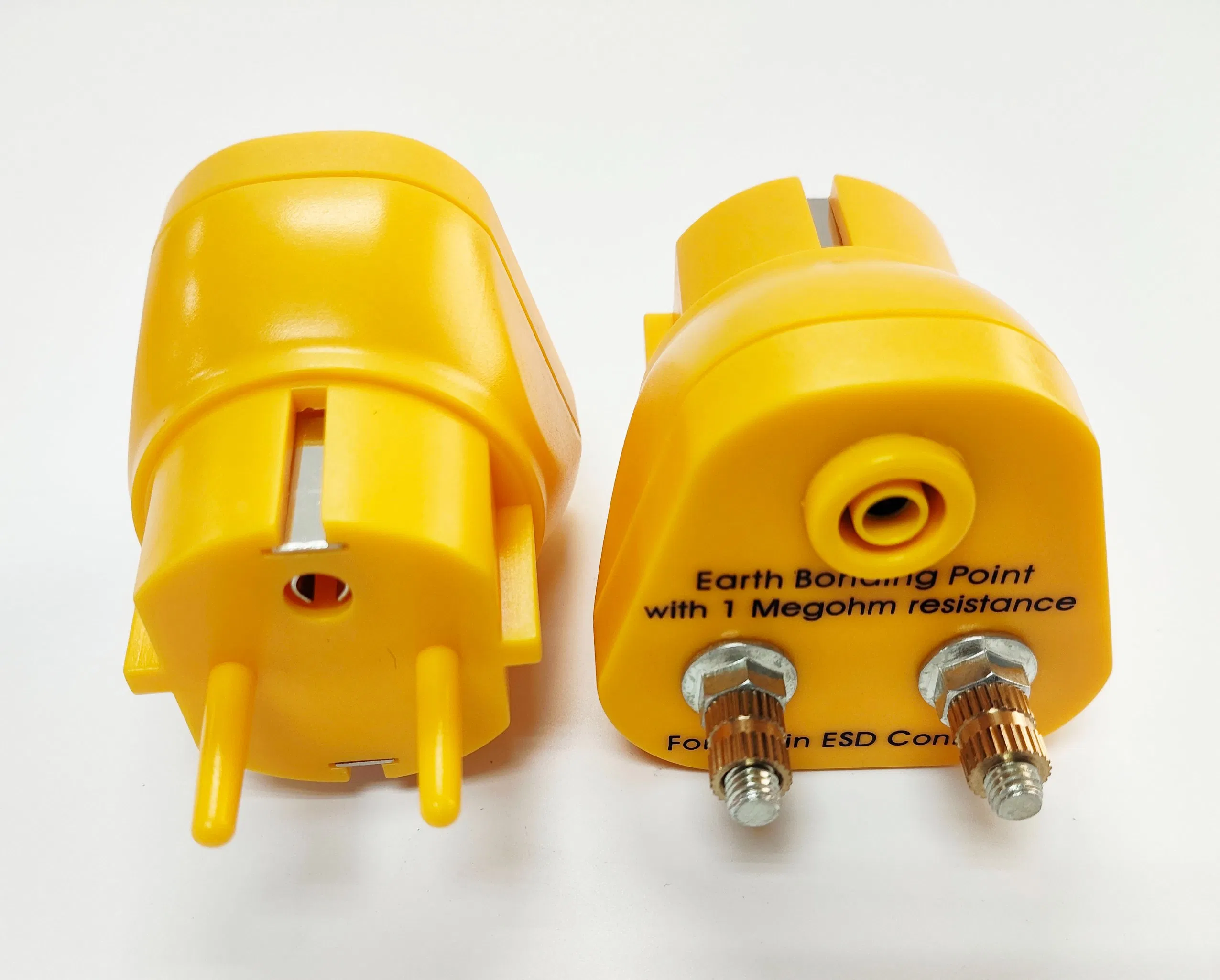 Conector de Aterramento ESD Profissional da UE com 1 Soquete Banana &amp; 2 M5 Parafusos - 1MΩ Ponto de Ligação à Terra para Controle Estático Industrial