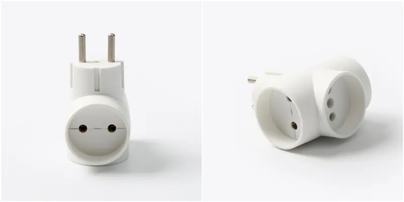 Adaptadores de Tomada de Energia em Forma de T Padrão Europeu Multi Conversão A1-2