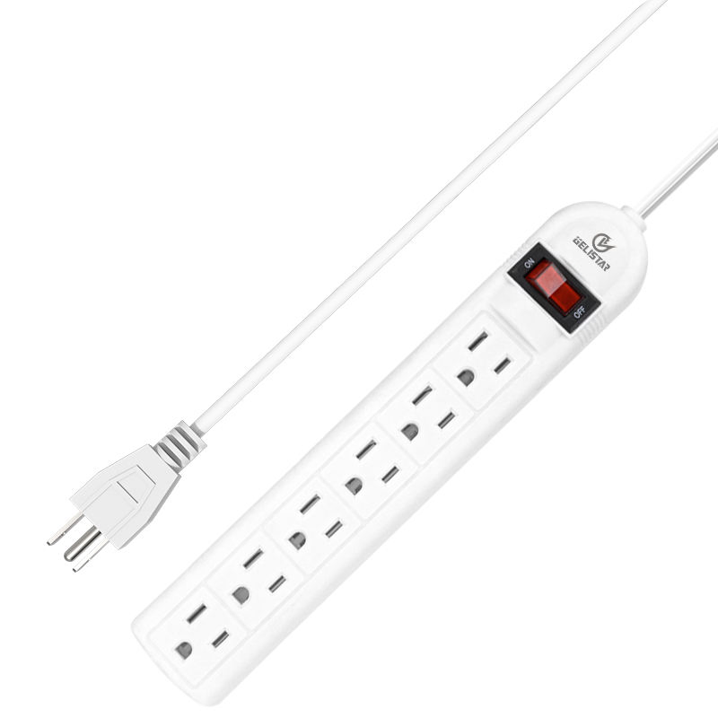 Protetor de Surto Americano 6 Tomada AC com Portas de Carregamento USB Extensão Personalizada de Filtro de Linha